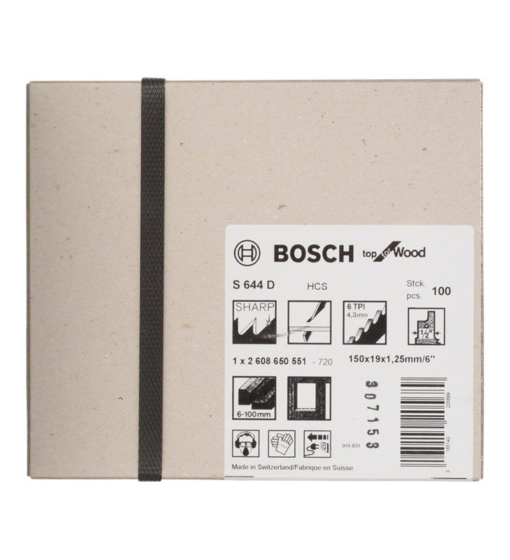 Bosch 2608650551 Pânză de ferăstrău Oțel cu conținut ridicat de carbon (HCS) 100 buc.