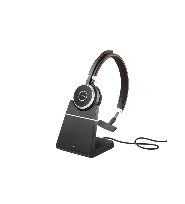 Jabra Evolve 65 Căști Prin cablu & Wireless Bandă de fixare pe cap Apeluri Muzică USB Tip-A Bluetooth Stand de încărcare Negru