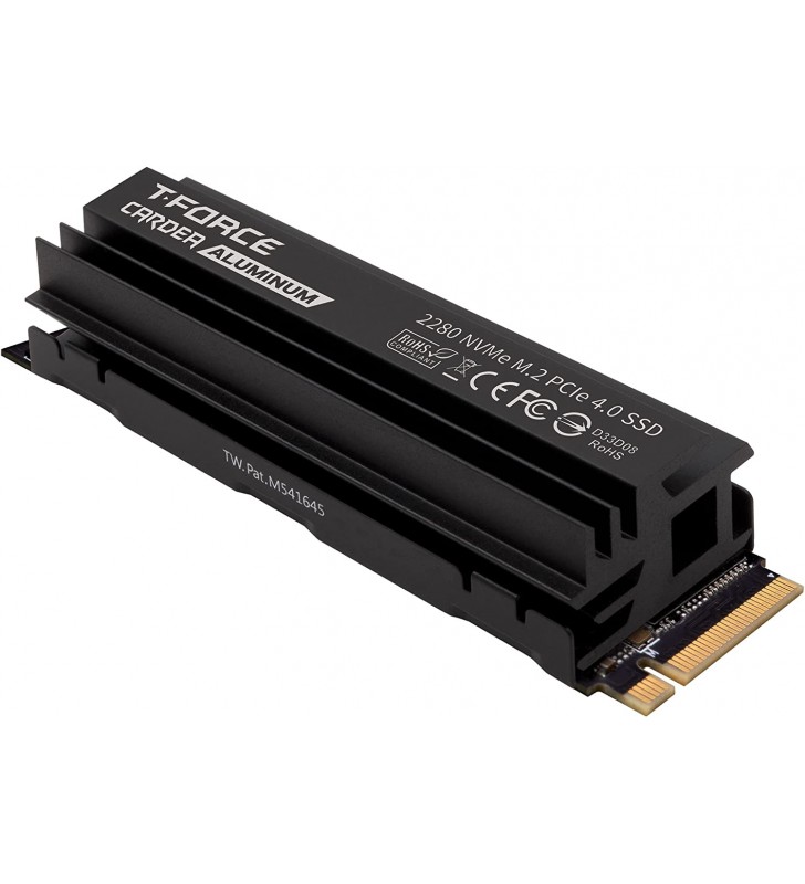 TEAMGROUP T-Force CARDEA A440 Pro - 1TB Drive with DRAM SLC Cache with Aluminum Heatsink 3D NAND TLC NVMe PCIe Gen4 x4 M.2 2280 Gaming SSD Internal Read/Write 7,200/6,000MB/s TM8FPR001T0C128