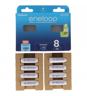 Panasonic eneloop, pre-charged, retail blister (8-pack) BK-3MCDE/8BE rechargeable battery NiMH, Mignon, AA, HR06, 1.2V and 2000mAh 5410853064213