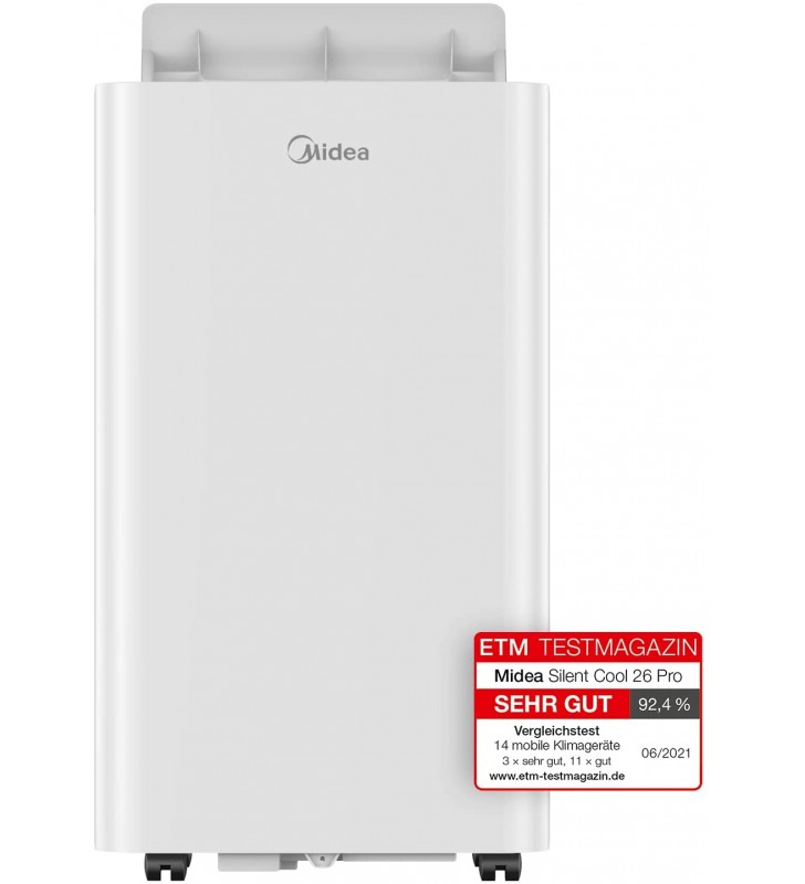 Midea Silent Cool 26 Pro Mobile Air Conditioner, 1000 W, 230 V, White, 45.5 x 38 x 78 cm (WTH)