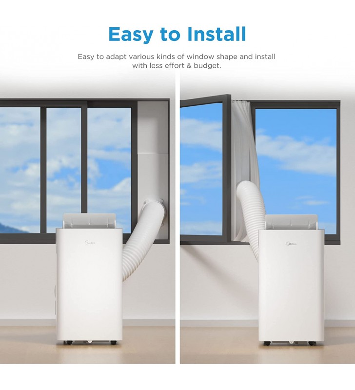 Midea Silent Cool 26 Pro Mobile Air Conditioner, 1000 W, 230 V, White, 45.5 x 38 x 78 cm (WTH)
