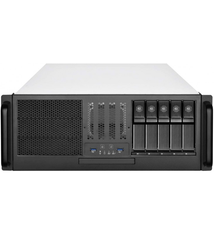 SilverStone Technology RM41-H0B 4U 5-Bay 3.5" Hot-Swappable Rackmount Server Case, 3-Bay 5.25-Inch with USB 3.1 Gen 1 (SST-RM41-HOB)