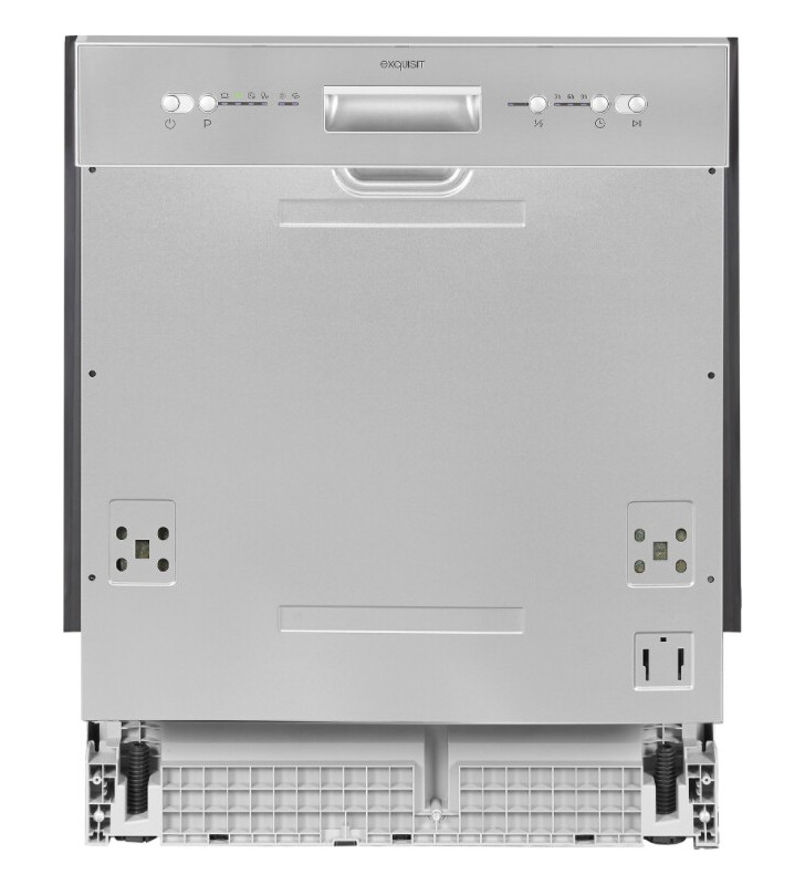 Exquisit EGSP6012-EB-030E Semi-integrated dishwasher, 60cm wide, 12 place settings, glass program, 4 programs