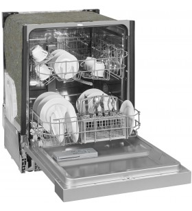 Exquisit EGSP6012-EB-030E Semi-integrated dishwasher, 60cm wide, 12 place settings, glass program, 4 programs