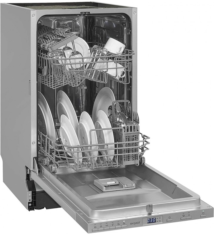 Exquisit EGSP2109-E-030E Built-In Dishwasher Fully Integrated 9 Place Settings Silver [Energy Class E]