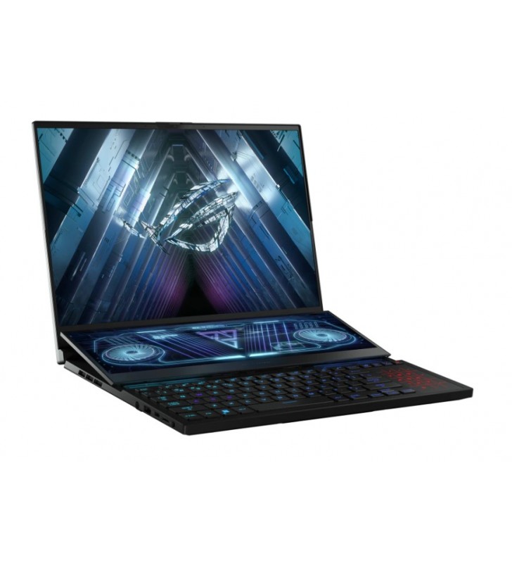 Laptop Gaming ASUS ROG Zephyrus Duo 16 GX650RX cu procesor AMD Ryzen™ 9 6900HX pana la 4.90 GHz, 16", QHD+, 165Hz, 32GB DDR5, 2TB + 2TB PCIe® 4.0 NVMe™ M.2 Performance SSD (RAID 0), NVIDIA® GeForce RTX™ 3080 Ti 16GB GDDR6, Windows 11 Home