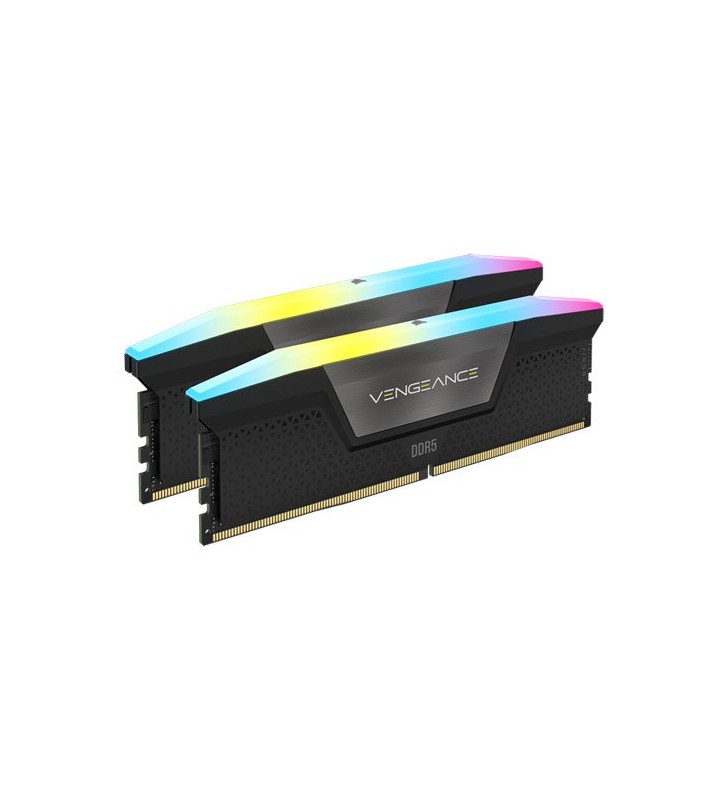 Corsair CMH32GX5M2B6000C40 VENGEANCE RGB Black 32GB (2 x 16GB) DDR5 DRAM 6000MHz CL40 1.35V Desktop Memory