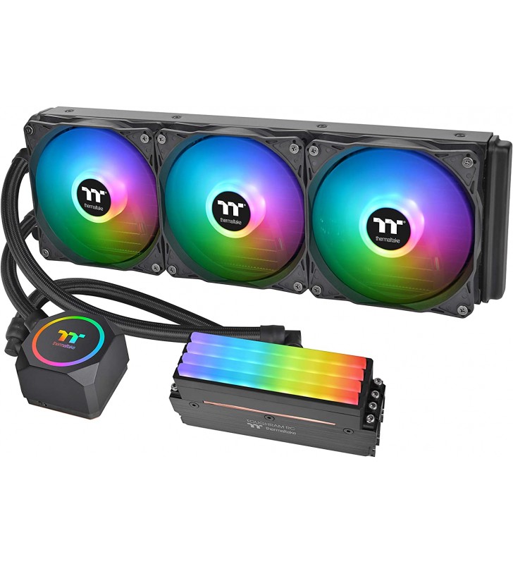 Thermaltake Floe RC360, AMD (AM4) / Intel (LGA 1700/1200), TT RGB Plus Software/Controlled ARGB Sync Motherboard, 360mm PWM All-in-One CPU and CL-W290-PL12SW-A Memory Liquid Cooler