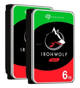 Seagate  IronWolf NAS 6TB CMR 2x, hard disk (Pachet de 2, SATA 6 Gb/s, 3,5")