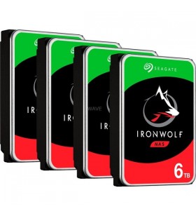 Seagate  IronWolf NAS 6TB CMR 4x, hard disk (Pachet de 4, SATA 6 Gb/s, 3,5"