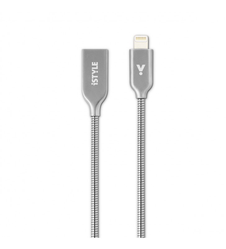 Cablu de date iSTYLE Lightning - USB-A, 1.2m, Argintiu
