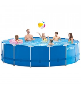 Intex  Frame Pool Set Rondo, Ø 457 x 122cm, swimming pool (dark blue/white, cartridge filter system ECO 638R)