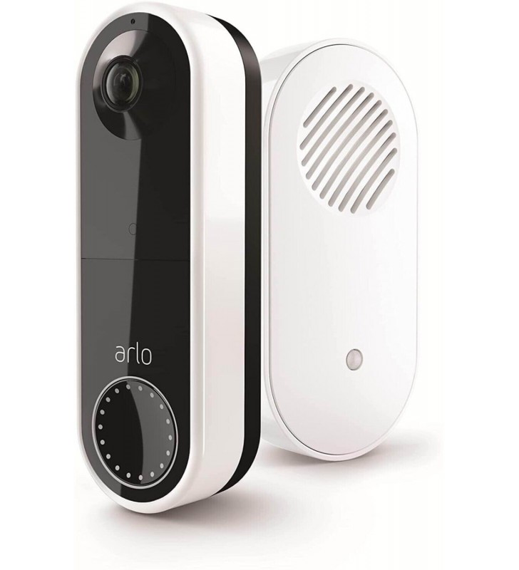 Arlo Essential Wireless Video Doorbell & Chime 2 Bundle, 1080p HD Doorbell Camera, 2-Way Audio, Package Detection, Motion Detection and Alerts, Built-In Siren, Night Vision, AVDK2001, White