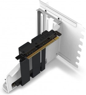 NZXT GPU Vertical Mount Kit AB-RH175-W1-175mm PCIe 4.0x16 Riser Cable - GPU Bracket - Heavy Duty Steel Bracket - White