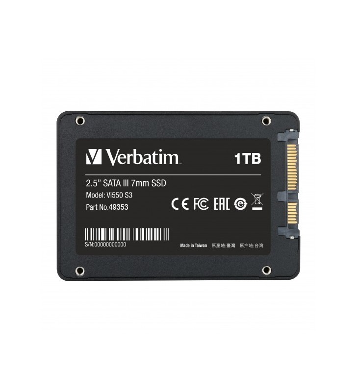 Verbatim Vi550 S3 2.5" 1000 Giga Bites ATA III Serial 3D NAND