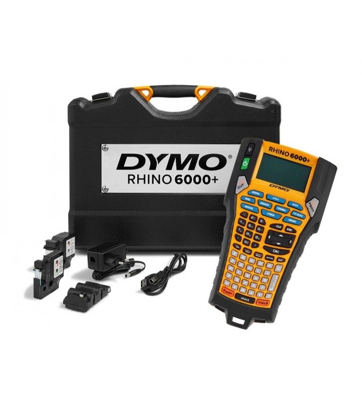 Aparat etichetat industrial Dymo Rhino 6000+ Kit cu servieta, 24 mm, conectare PC, taste rapide care economisesc timp, printare rapida etichete, rezistente la locul de munca, 2122966