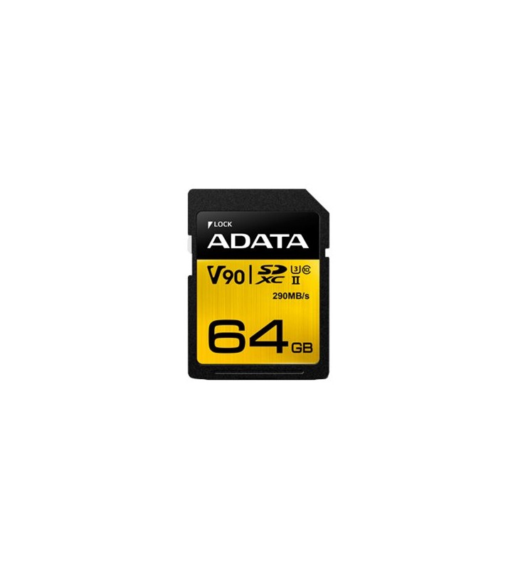 ADATA ASDX64GUII3CL10-C ADATA 64GB Premier ONE SDXC UHS-II U3 Class 10, R/W up to 290/260 MB/s