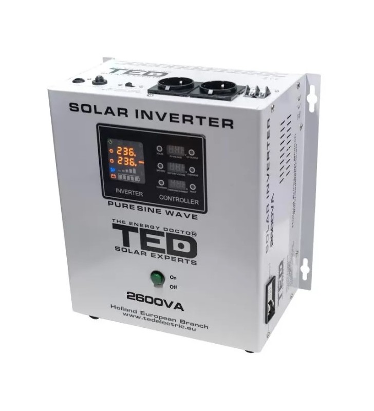 Invertor solar de la 24V la 230V 2600VA / 1800W Unda Sinusoidala TED Electric