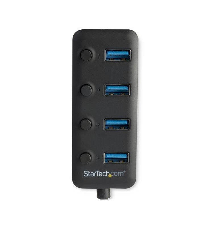 StarTech.com HB30A4AIB hub-uri de interfață USB 3.2 Gen 1 (3.1 Gen 1) Type-A 5000 Mbit/s Negru