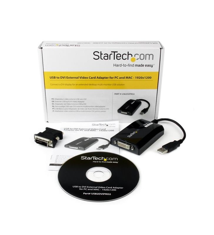 StarTech.com USB2DVIPRO2 adaptor grafic USB 1920 x 1200 Pixel Negru