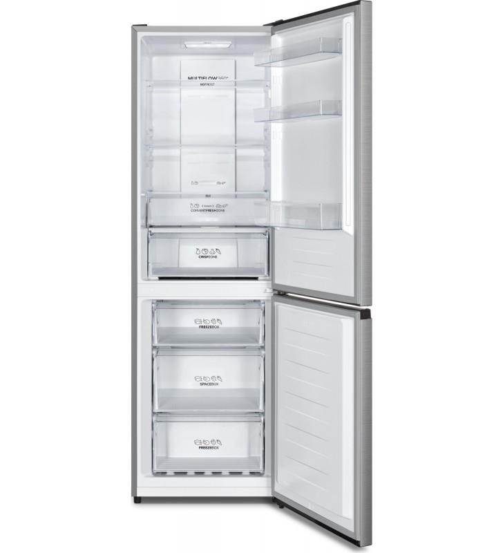 Gorenje N 619EAXL4 Fridge-Freezer Combination, LED Display, 186 cm, 300 L, NoFrostPlus, Vegetable Compartment with Moisture Control. FastFreeze, Stainless Steel [Energy Class E]