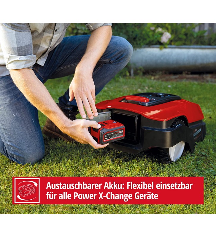 Einhell Freelexo 350 Robotic Lawnmower 18 Volt Red / Black Li-Ion Battery 2.0 Ah