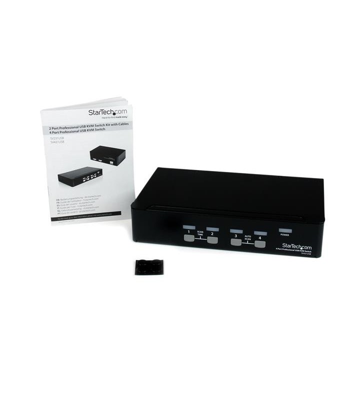 StarTech.com SV431USB switch-uri pentru tastatură, mouse și monitor (KVM) Raft pentru montat echipamente Negru