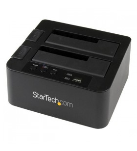 StarTech.com SDOCK2U33RE dispozitive de copiere a discurilor optice Dispozitiv de copiere HDD/SSD 1 copii Negru