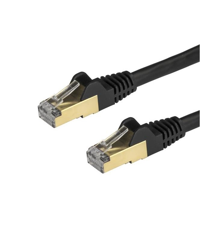 StarTech.com 6ASPAT750CMBK cabluri de rețea 7,5 m Cat6a U/FTP (STP) Negru