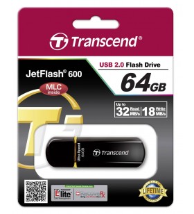 Transcend JetFlash® 600 USB stick 64 GB Black TS64GJF600 USB 2.0