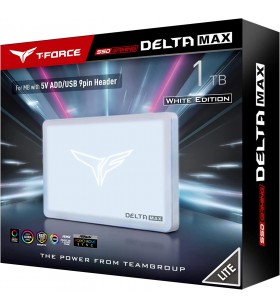 TEAMGROUP T-Force Delta MAX Lite (No Dram) White ARGB 1TB with 3D NAND TLC 2.5-inch SATA III Internal SSD (R/W Speed ​​up to 550/500 MB/s) T253TM001T0C425