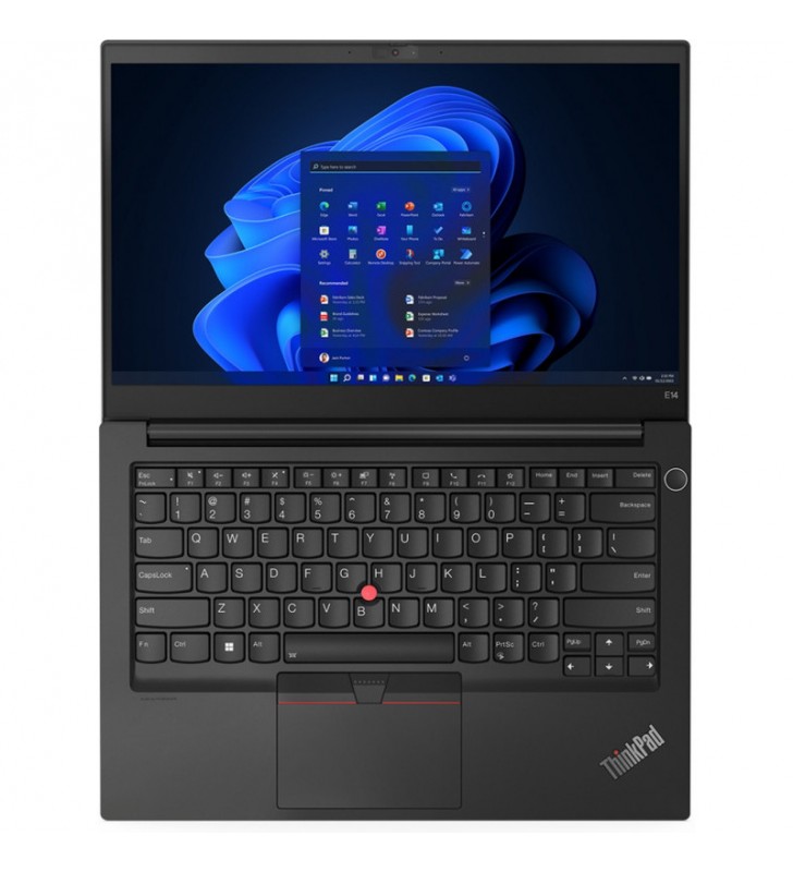 Laptop Lenovo ThinkPad E14 Gen4, Intel Core i7-1255U, 14inch, RAM 16GB, SSD 512GB, Intel Iris Xe Graphics, Windows 11 Pro, Black