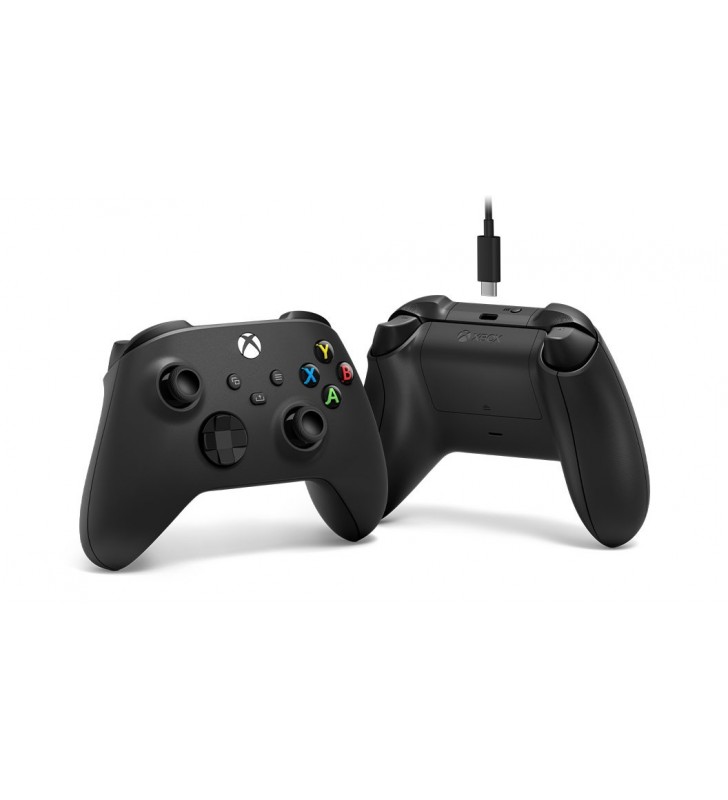 Microsoft Xbox Wireless Controller + USB-C Cable Negru Gamepad Analog/ Digital PC-ul, Xbox One, Xbox One S, Xbox One X, Xbox
