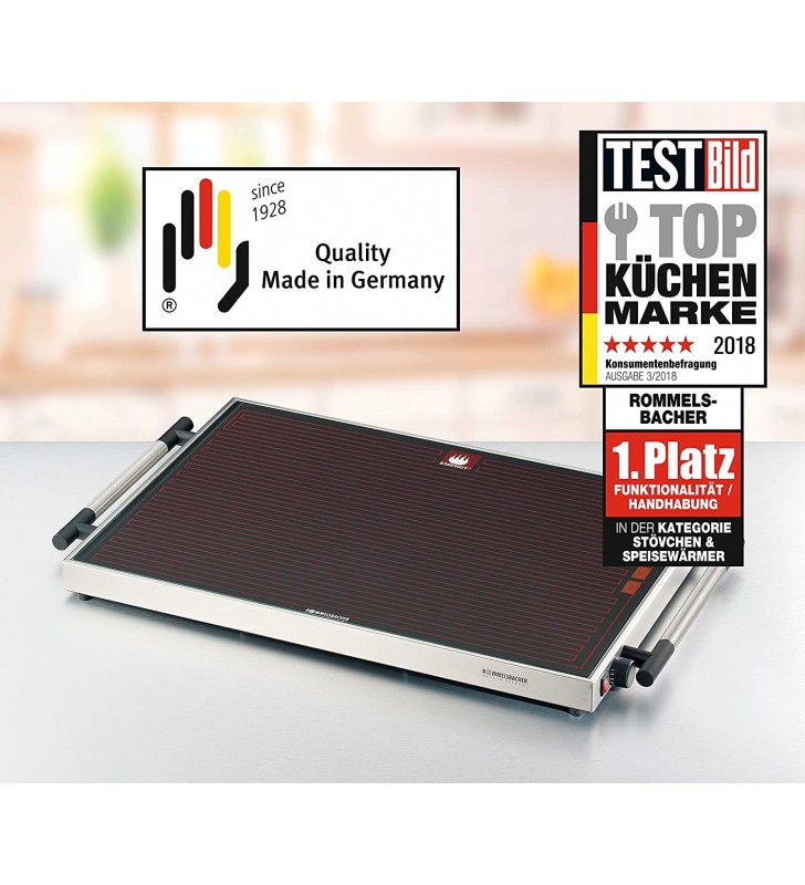 Rommelsbacher WPR 405/E – Warming Plate Gastro Stainless Steel – 400 Watt – Stainless Steel