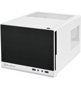 SilverStone Technology Ultra Compact Mini-ITX Computer Case with Solid Front Panel, White/Black (SST-SG13WB-Q-USA)