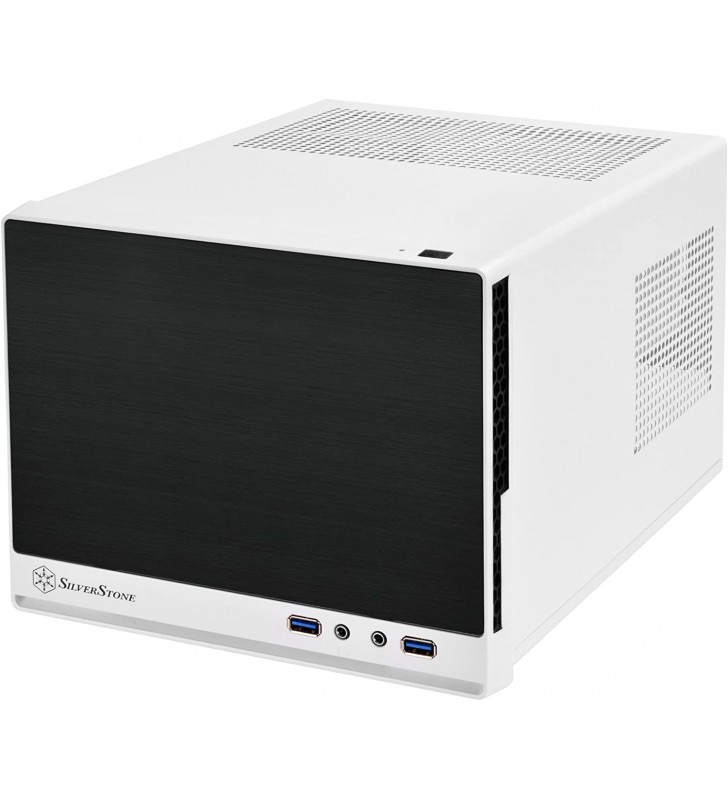 SilverStone Technology Ultra Compact Mini-ITX Computer Case with Solid Front Panel, White/Black (SST-SG13WB-Q-USA)