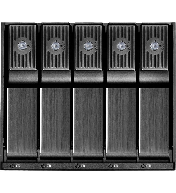 SilverStone Technology Internal Hard Drive Enclosure, 3 x 5.25in to 5 x 3.5in Hot Swappable SATA/SAS HDD Cage, Up to 12Gbit/s Transfer Rate with All Aluminum Body (SST-FS305-12G)
