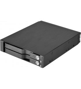 Silverstone SST-FS202B - 2.5" SAS/SATA HDD or SSD Mobile Rack without Aluminum Tray, Compatible with Any 3.5" Drive, Lockable, Black