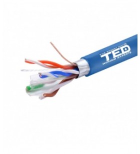 Cablu FTP cat.6 cupru integral 0,51 albastru TED Wire Expert TED002426
