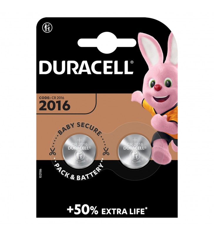 DuraCell baterie litiu CR2016 3V diametru 20mm x h 1,6mm B2 (20/200)