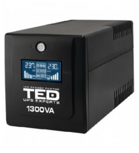 UPS 1300VA / 750W LCD Line Interactive cu stabilizator 4 iesiri schuko TED UPS Expert TED001580