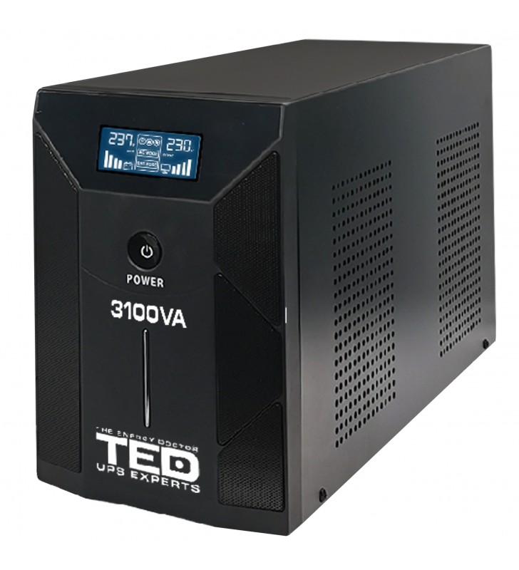UPS 3100VA / 1800W LCD dispaly Line Interactive cu stabilizator 3 iesiri schuko TED UPS Expert TED001627