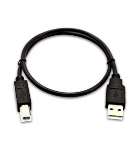 V7 V7USB2AB-50C-1E cabluri USB 0,5 m 1.0 USB A USB B Negru