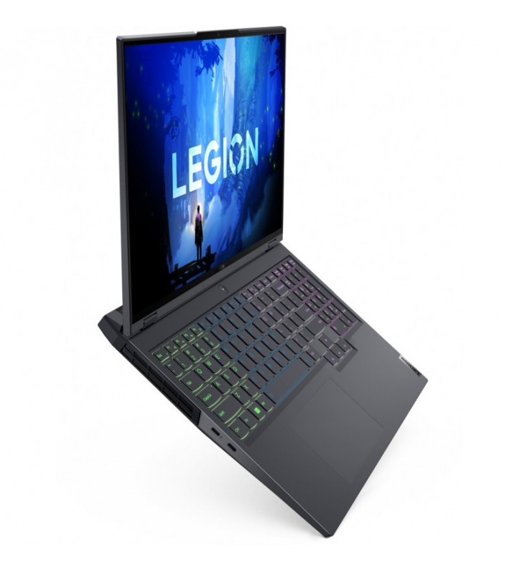 Laptop Lenovo Gaming 16'' Legion 5 Pro 16IAH7H, WQXGA IPS 165Hz G-Sync, Procesor Intel® Core™ i9-12900H (24M Cache, up to 5.00 GHz), 16GB DDR5, 1TB SSD, GeForce RTX 3070 8GB, No OS, Storm Grey, 4-Zone RGB