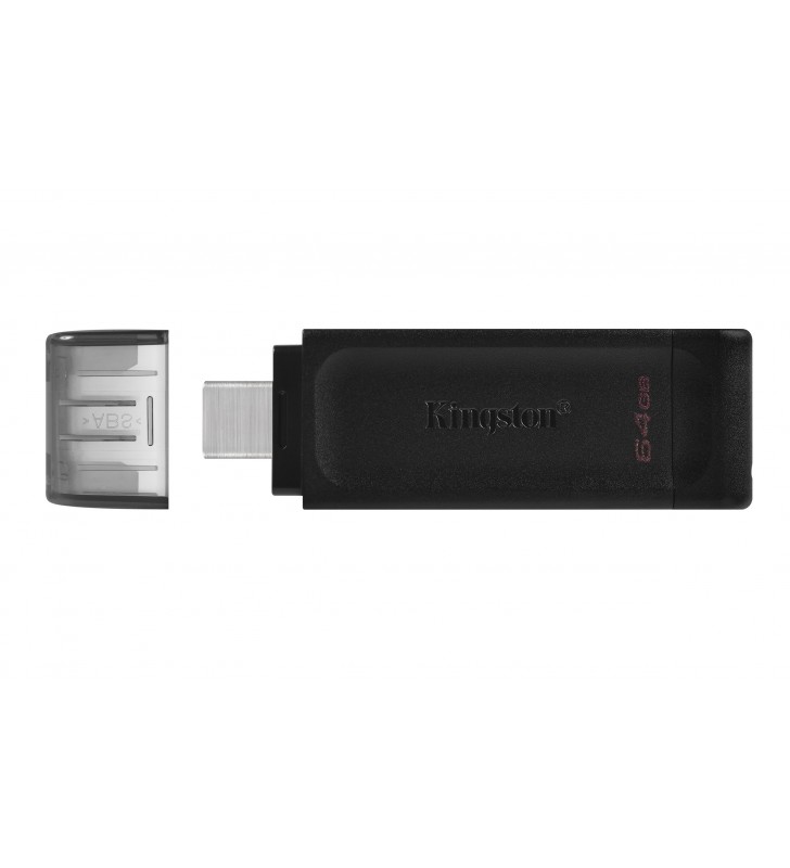 Kingston Technology DataTraveler 70 memorii flash USB 64 Giga Bites USB tip-C 3.2 Gen 1 (3.1 Gen 1) Negru