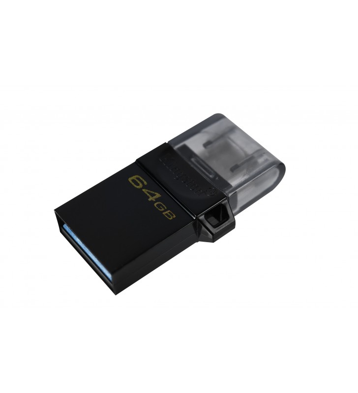 Kingston Technology DataTraveler microDuo3 G2 memorii flash USB 64 Giga Bites USB Type-A / Micro-USB 3.2 Gen 1 (3.1 Gen 1) Negru