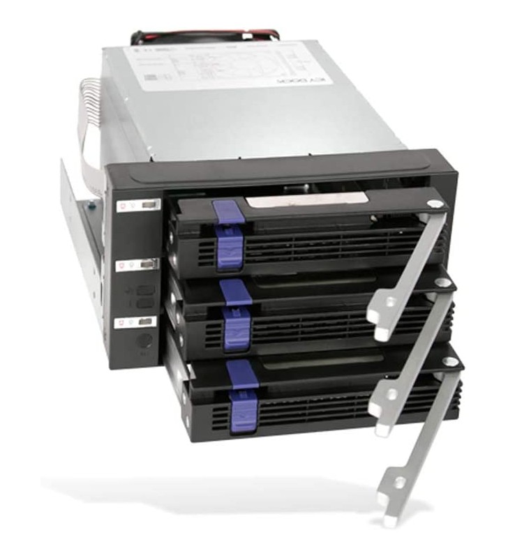 ICY DOCK 3 x 2.5"/3.5" SATA/SAS HDD Cage in 2x 5.25" External Bays | FatCage MB153SP-B