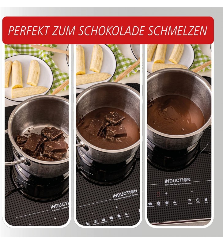 ROMMELSBACHER CTS 2000/IN Single Hob - Induction, Innovative Temperature Sensor, Replaces Many Kitchen Appliances: 6 Programmes (e.g. Yogurt, Sous Vide, Frying), Individually Adjustable