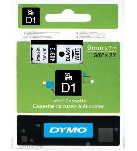 DYMO D1 Standard - Black on White - 9mm benzi pentru etichete Negru pe alb